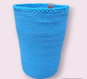 Blue Cotton Rope Storage Basket