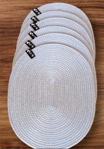 Set Of 6 White Oval Cotton Rope Placemats
