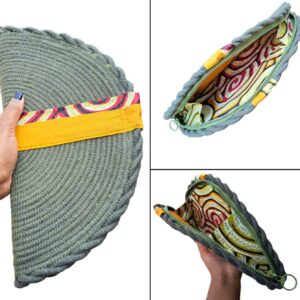 Handmade Grey Cotton Rope Clutch Bag
