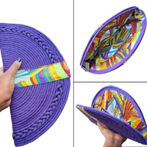 Handmade Purple Cotton Rope Ladies Clutch Bag