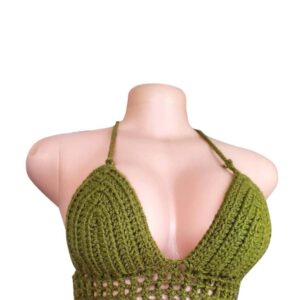 Green Crochet Top For Ladies