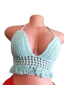 Blue Crochet Top For Ladies