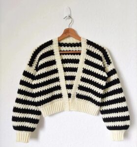 Cropped Crochet Sweater For Ladies