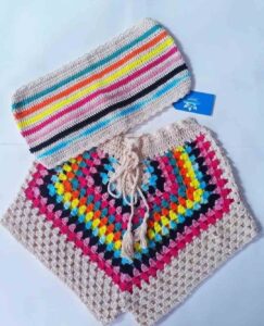 Light Crochet Two-Piece ( Matching Top And Shorts) For Ladies
