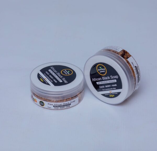 Raw African Black Soap (With Shea Butter And Honey) - Image 4
