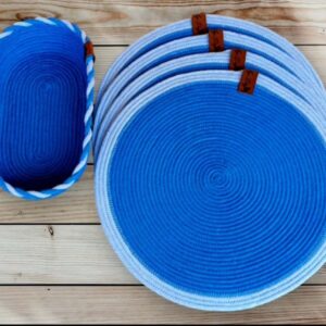 Cotton Rope Tablemats And Cutlery Basket- Set Of 4