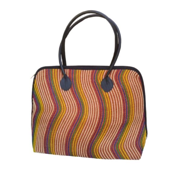 Bark Cloth & String Shoulder Bag