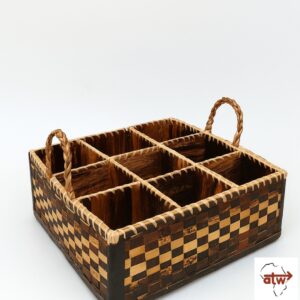 African Art Banana Fibre (Byayi) Partitioned Serving Tray