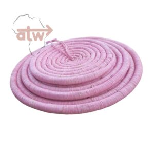 Set Of 3 Pink Rope Placemats