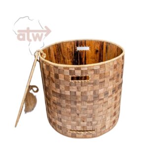 Banana Fibre (Byayi) Round Handwoven Laundry Basket- Large