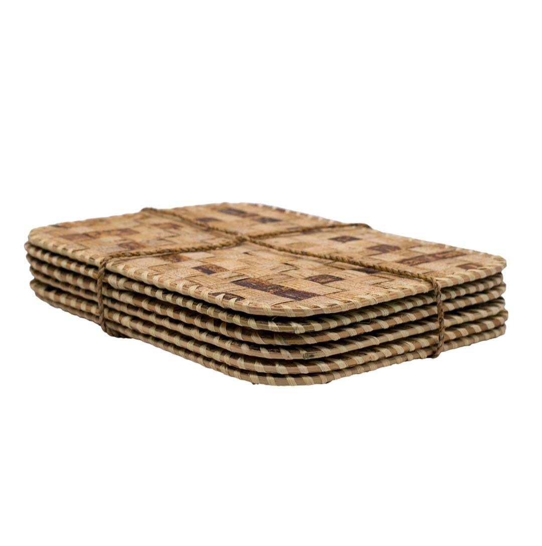 Banana Fibre (Byayi) Rectangular Table Mats- Set of 6 Byayi Place Mats - Image 2