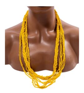 Yellow Seed Bead Layered Necklace