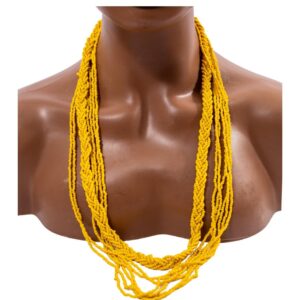 Yellow Seed Bead Layered Necklace