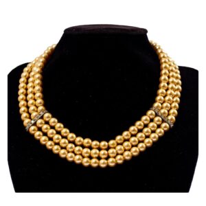 Katiti 3 Layered Gold Pearl Necklace