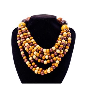 Orange Long Wood Necklace