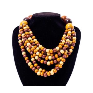 Orange Long Wood Necklace