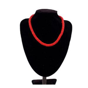Single Layered Red Crochet Necklace
