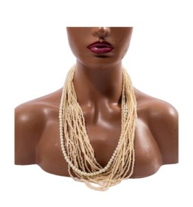 Cream Seed Bead Layered Necklace