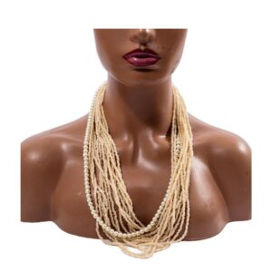 Cream Seed Bead Layered Necklace