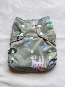 Kijani Deluxe Grey Print Reusable Diaper (5-20kg)