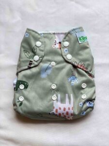 Kijani Deluxe Grey Print Reusable Diaper (5-20kg)