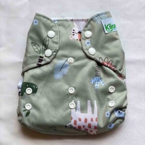 Kijani Deluxe Grey Print Reusable Diaper (5-20kg)