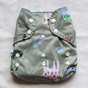 Kijani Deluxe Grey Print Reusable Diaper (5-20kg)