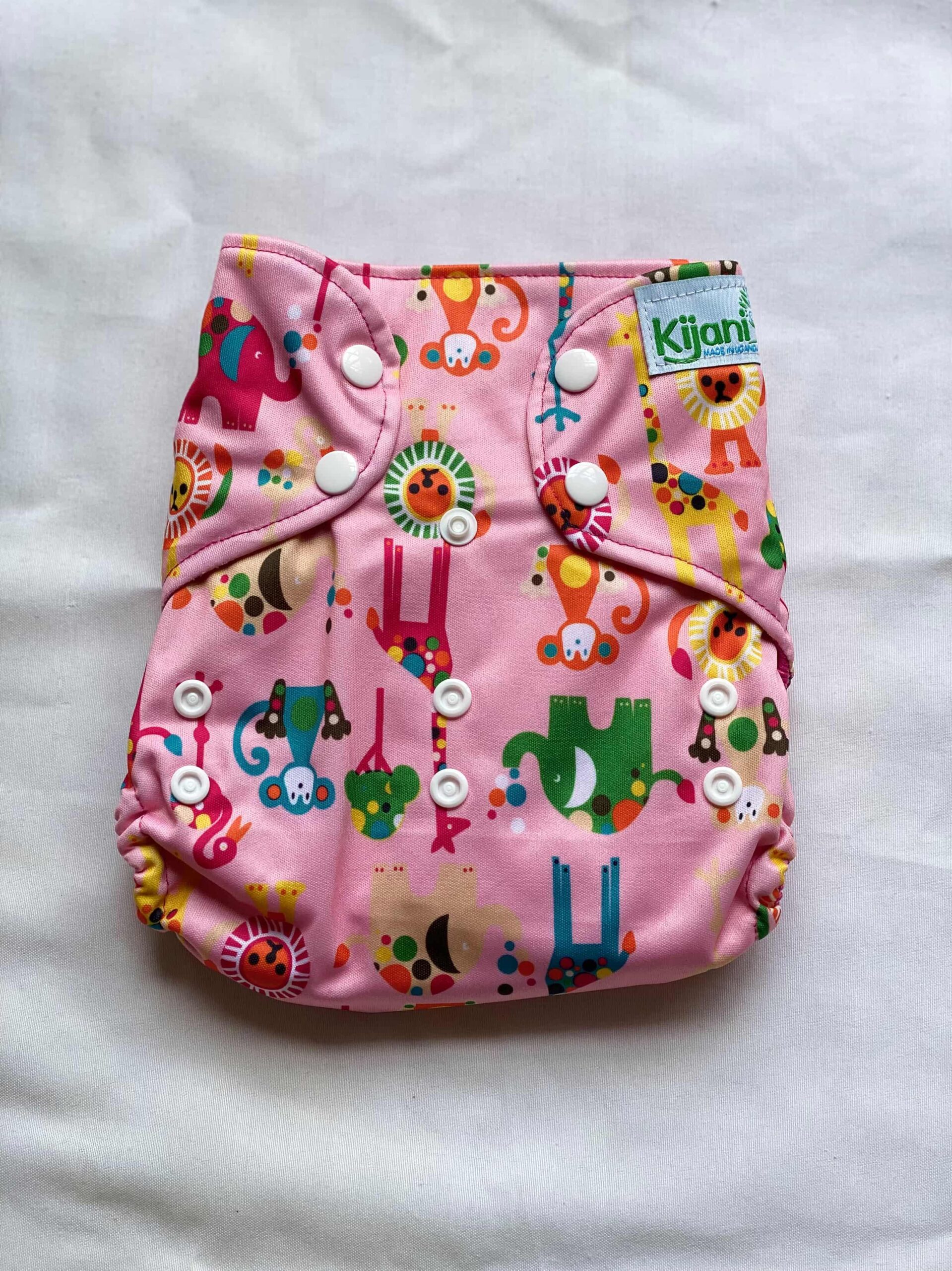 Kijani Deluxe Pink Print Reusable Diaper (5-20kg)