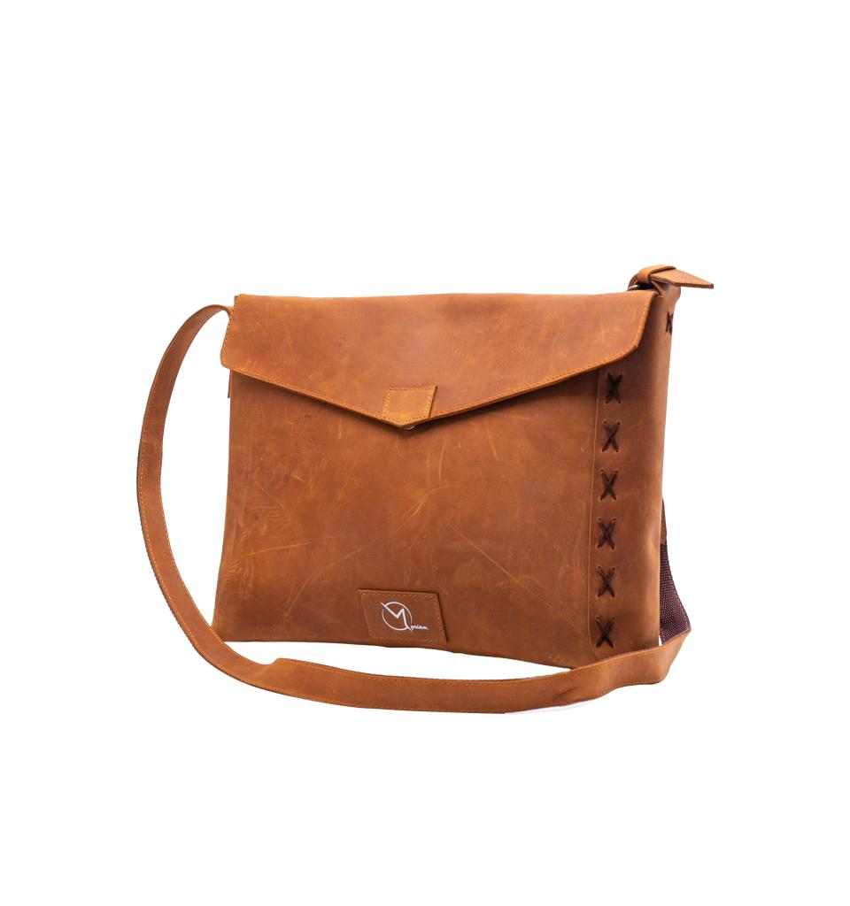 Brown Leather Laptop Bag - Image 2