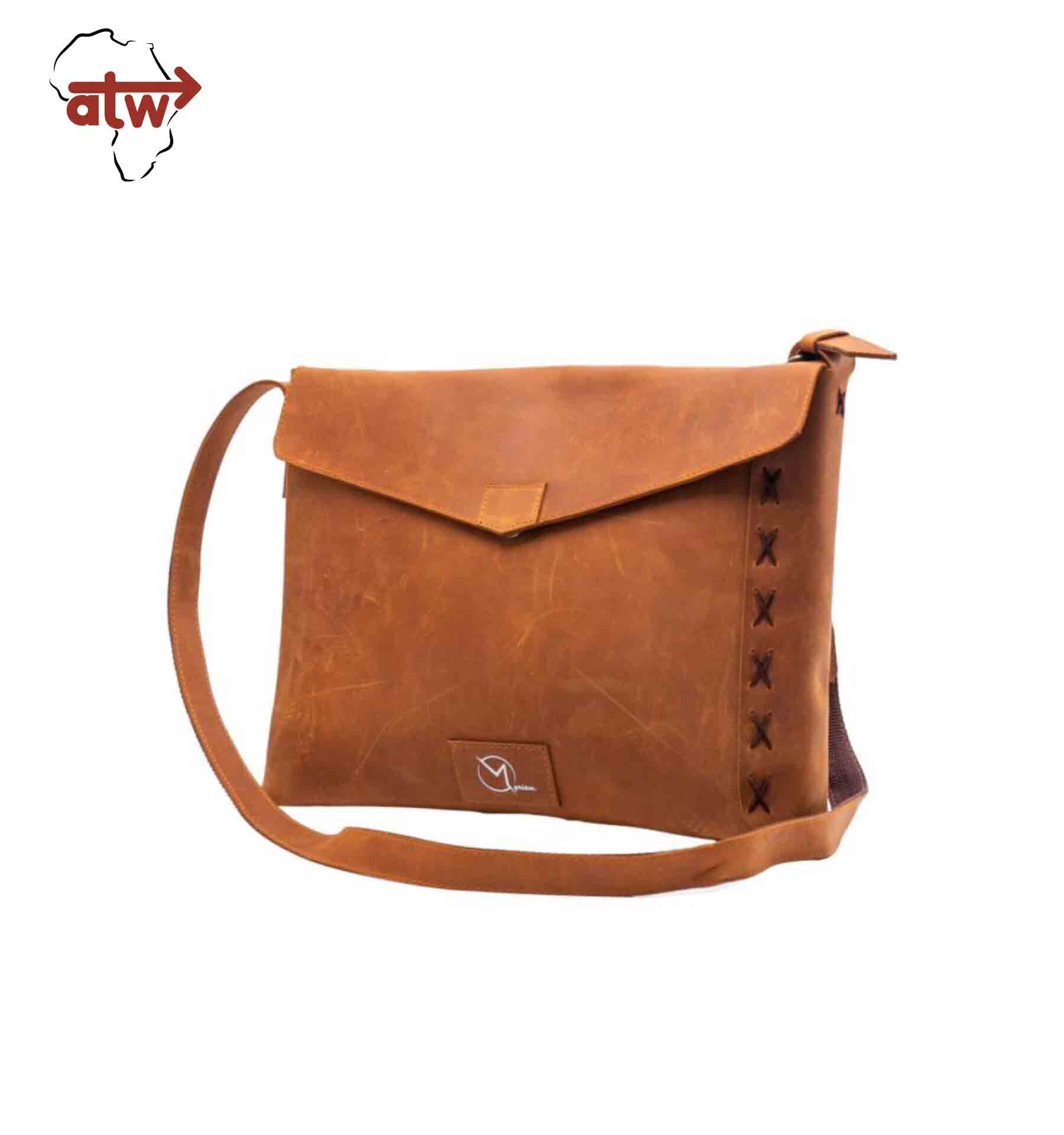 Brown Leather Laptop Bag - Image 2