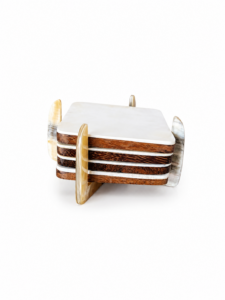 Horn Coaster Set With Stand