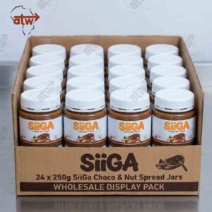 Siiga Chocolate & Nut Paste Bulk Box (24 Jars x 250g) – Premium Ugandan Cocoa Sweet Spread