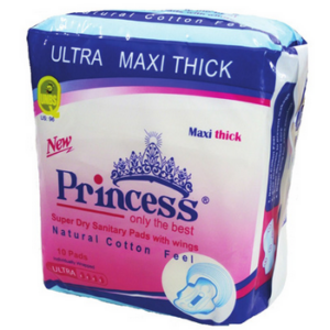 Princess Maxi Thick Sanitary Pads With Wings- 10 Pads