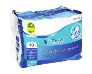 True Super Dry Sanitary Pads With Wings- 10 Pads