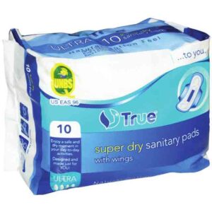 True Super Dry Sanitary Pads With Wings- 10 Pads